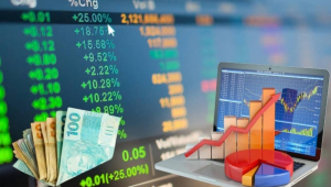 MOntagem sobre criptomoedas e investimentos