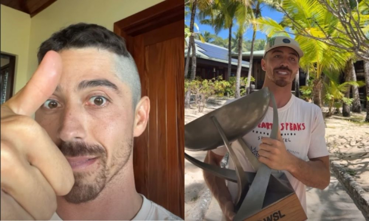 Yago Dora: conheça o surfista que se inspira em Ronaldo Fenômeno e comemorou título com corte de cabelo ‘Cascão’