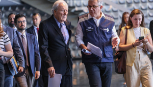 Os ministros Ricardo Lewandowski (Justiça) e Alexandre Padilha (Saúde), durante entrevista para falar sobre os casos de bebidas alcoólicas adulteradas com metanol