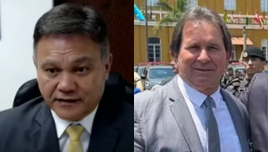 Promotor de Justiça Lincoln Gakiya e o diretor de presídios Roberto Medina