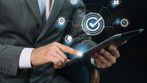 Conceito de colagem de controle de qualidade padrão