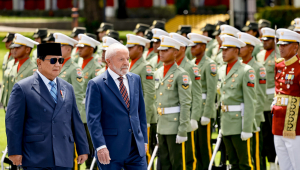 Presidente da República, Luiz Inácio Lula da Silva, durante declaração à imprensa. Palácio Merdeka – Jacarta (Indonésia) Foto: Ricardo Stuckert / PR