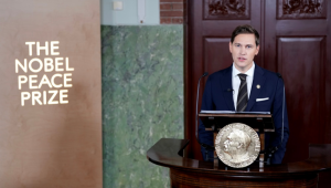 Presidente do Comitê do Nobel, Jorgen Watne Frydnes, anuncia que a líder da oposição venezuelana Maria Corina Machado é a laureada com o Prêmio Nobel da Paz de 2025