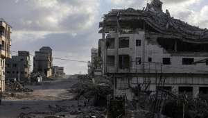 Rua Al Nassr vazia durante operação militar israelense na Cidade de Gaza