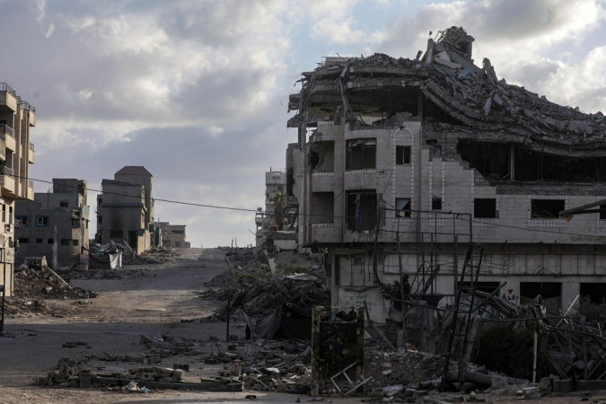 Rua Al Nassr vazia durante operação militar israelense na Cidade de Gaza