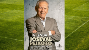 Capa do livro O livro “A lenda Joseval Peixoto: voz, memórias e versos de uma vida ao vivo”