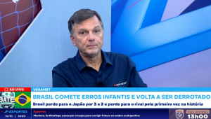 O comentarista Mauro Cezar Pereira no programa Bate-Pronto, da Jovem Pan News