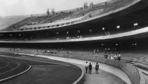 Década de 60. Construção do Estádio Cícero Pompeu de Toledo (estádio do Morumbi), no bairro Morumbi, zona sul da capital paulista