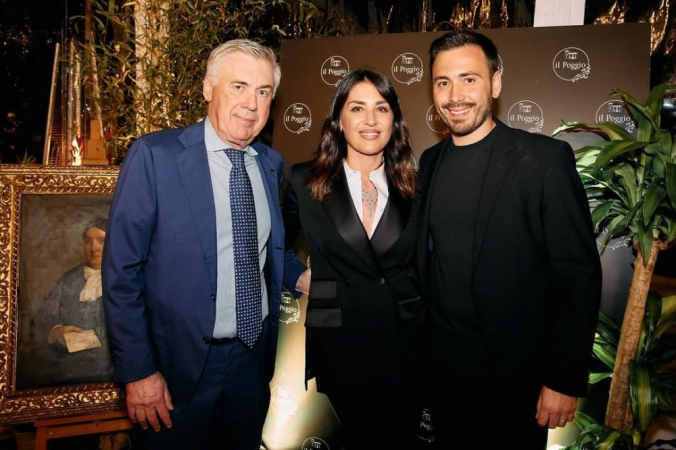 Katia Ancelotti com o pai, Carlo Ancelotti, e o irmão, Davide Ancelotti, que dirige o Botafogo