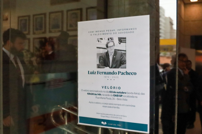 Velório do advogado criminalista Luiz Fernando Pacheco, na sede da Ordem dos Advogados do Brasil