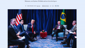 "O Brasil desafiou Trump e venceu", diz o título do artigo publicado no jornal "The New York Times"