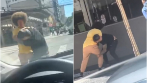 Deputado brigando rua