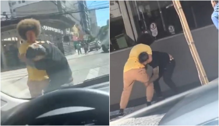 Deputado brigando rua