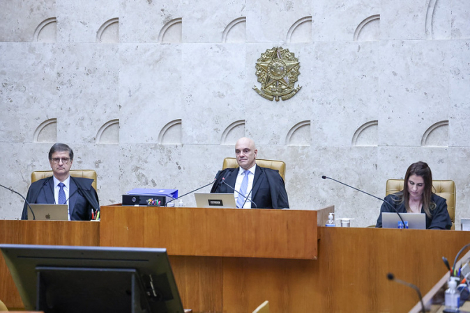 Vice-presidente do STF, Alexandre de Moraes, preside nesta quinta-feira (6) a Corte de forma interina