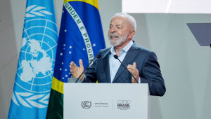 O presidente Luiz Inácio Lula da Silva na abertura da 30.ª Conferência das Partes da Convenção-Quadro das Nações Unidas sobre a Mudança do Clima (COP30)