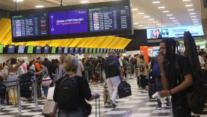 Movimento de passageiros no Aeroporto de Congonhas, na zona sul de São Paulo
