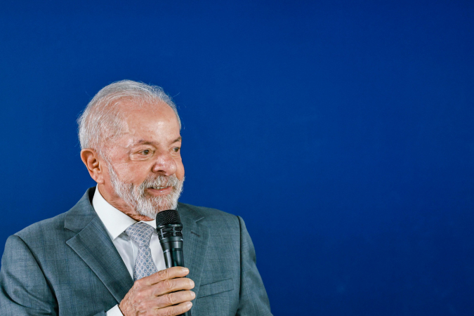 O presidente Lula durante reunião ministerial na Granja do Torto