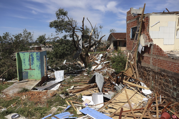 Estragos causados no município de Rio Bonito do Iguaçu, no Paraná