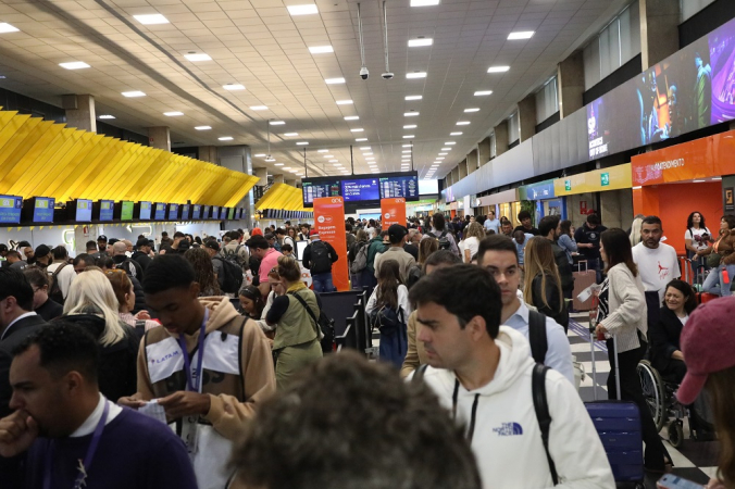 Movimento no Aeroporto de Congonhas, localizado na zona sul de São Paulo