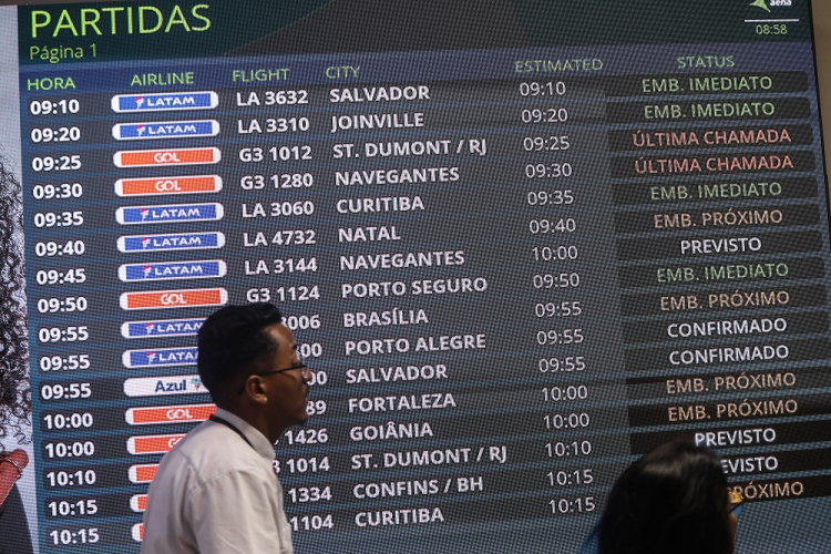 Movimento no Aeroporto de Congonhas, localizado na zona sul de São Paulo