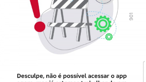 Mensagem de erro do aplicativo do Bradesco