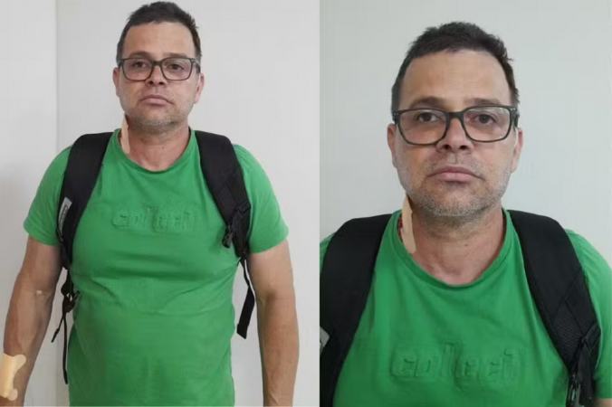 Silvinei Vasques é fotografado após ser preso em aeroporto de Assunção, no Paraguai