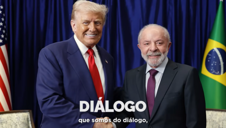 Donald Trump apareceu na peça divulgada pelo governo federal