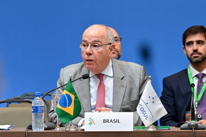 O Ministro Mauro Vieira participa da Reunião do Conselho do Mercado Comum, no contexto da LXVII Cúpula de Chefes de Estado do MERCOSUL e Estados Associados. Foto: Letícia Clemente/MRE.