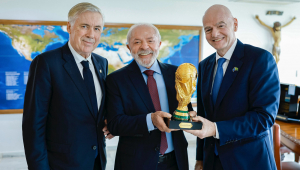 26.01.2026 - Presidente da República, Luiz Inácio Lula da Silva, durante reunião com o Presidente da Federação Internacional de Futebol (FIFA), Gianni Infantino. Palácio do Planalto. Brasília (DF) - Brasil Foto: Ricardo Stuckert / PR