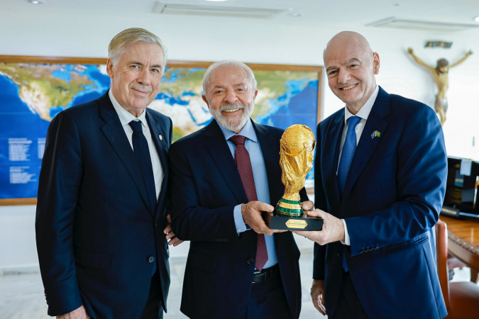 26.01.2026 - Presidente da República, Luiz Inácio Lula da Silva, durante reunião com o Presidente da Federação Internacional de Futebol (FIFA), Gianni Infantino. Palácio do Planalto. Brasília (DF) - Brasil Foto: Ricardo Stuckert / PR