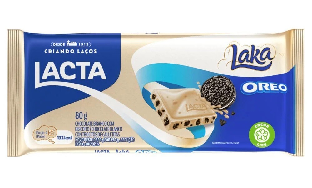 Embalagem do chocolate Lacta Laka Oreo