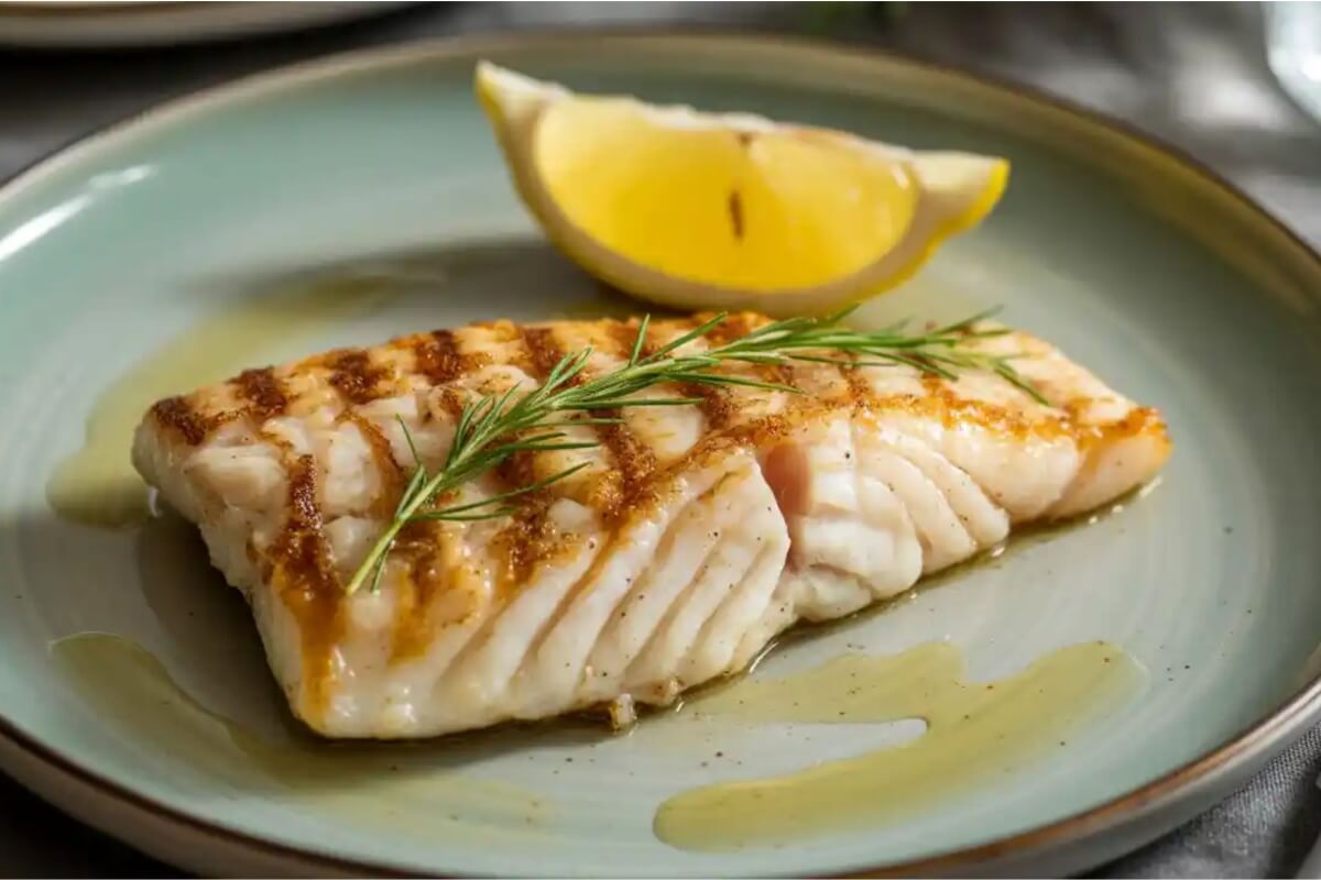 Peixe grelhado com limão-siciliano e alecrim 