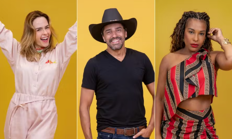 Ana Paula Renault, Alberto Cowboy e Sol Vega — Foto: Manoella Mello/TV Globo