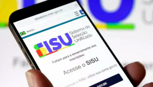 Sisu: Tela de celular com o site do sisu