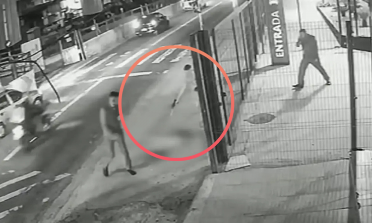 30/01/2026 - cachorro comunitário morre após ser baleado com cerca de 10 tiros em avenida da Zona Leste de SP. Foto: Câmera de segurança