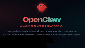 Página inicial do site da OpenClaw