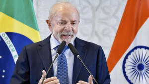 22.02.2026 - Declaração à imprensa 22.02.2026 - Presidente da República, Luiz Inácio Lula da Silva, durante declaração à imprensa. Nova Delhi — Índia Foto: Ricardo Stuckert / PR