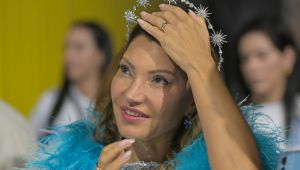 Janja durante desfile da Acadêmicos de NIterói