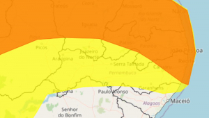 Alerta amarelo e laranja no estado da Paraíba