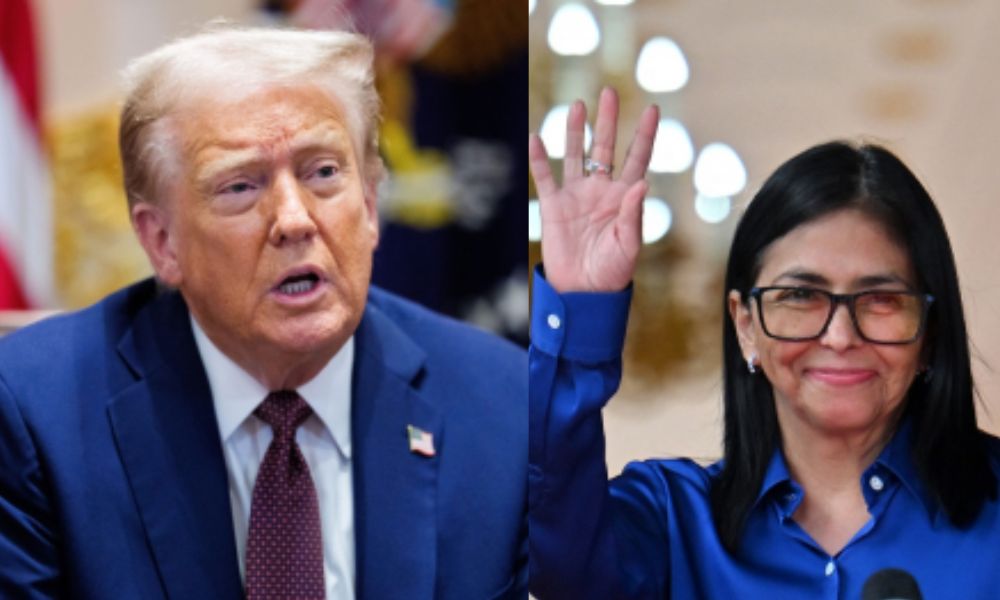 Donald Trump e Delcy Rodríguez