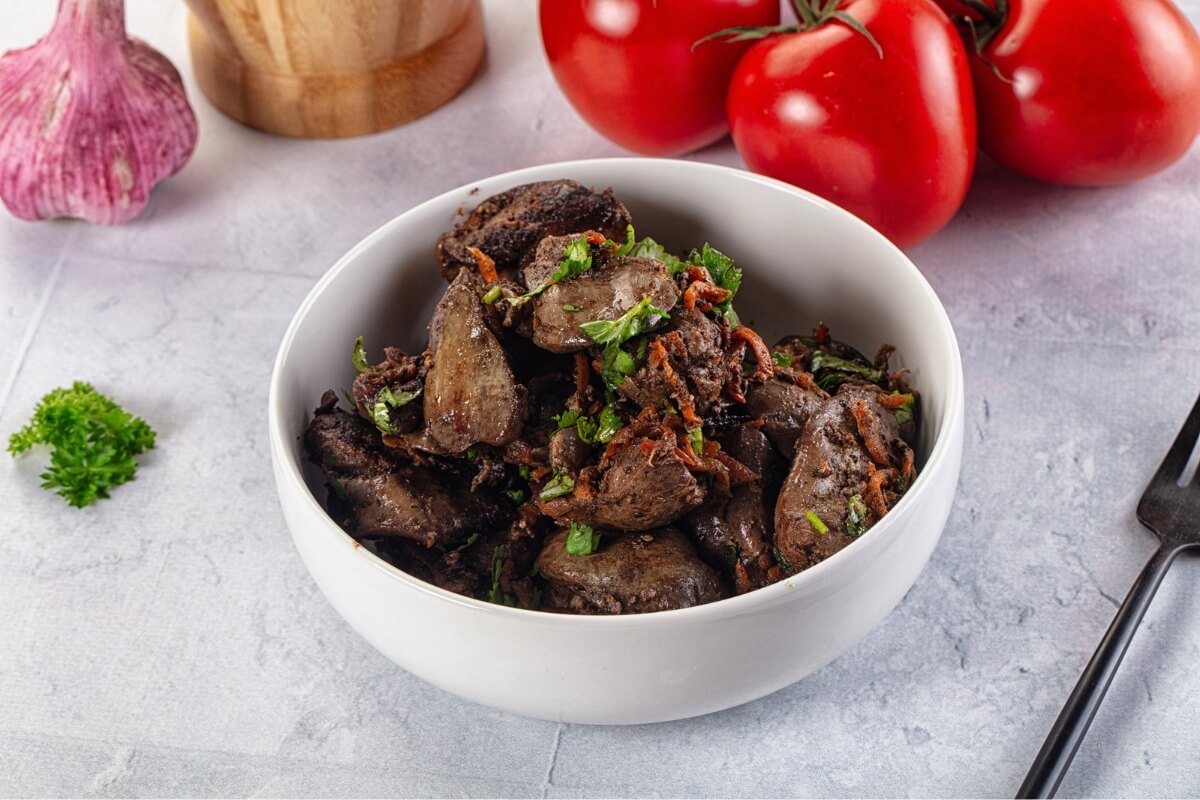 Fígado assado com cebola 