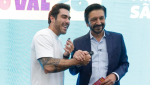 Ex-presidente da SPTuris Gustavo Pires e o prefeito de São Paulo, Ricardo Nunes