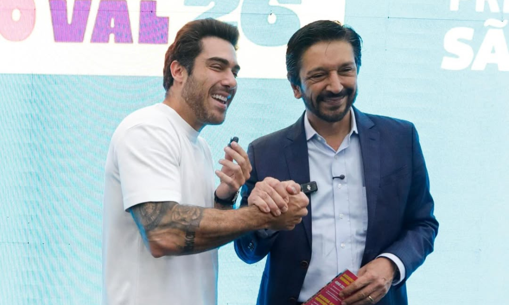 Ex-presidente da SPTuris Gustavo Pires e o prefeito de São Paulo, Ricardo Nunes