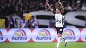 Comemoração do primeiro gol do Corinthians, marcado por Dieguinho, durante a partida entre Corinthians x Capivariano