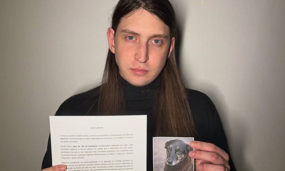 Felca publica carta sobre cão Orelha e maus-tratos animais e pede 'mudanças urgentes' ao MP