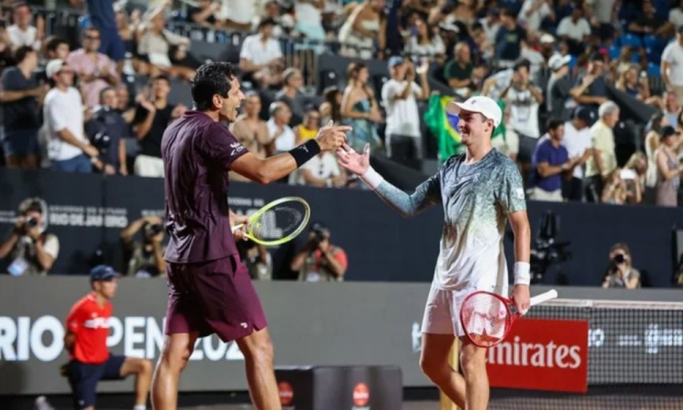 Marcelo Melo e Jo&atilde;o Fonseca no Rio Open