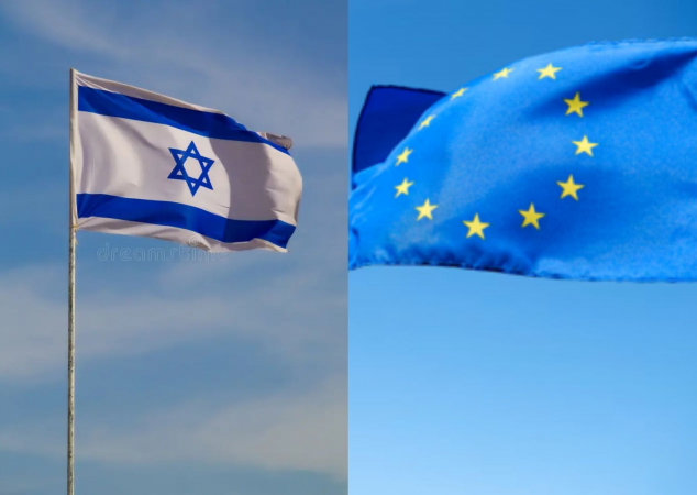 Bandeiras de Israel e União Europeia