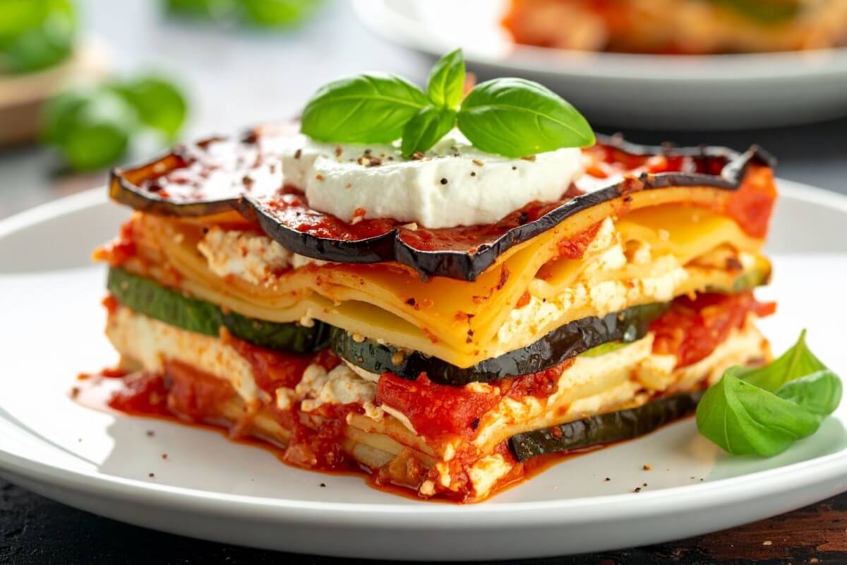 Lasanha de berinjela e abobrinha 