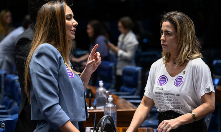 Autora do projeto, senadora Ana Paula Lobato (PSB-MA), e a relatora, senadora Soraya Thronicke (Podemos-MS)