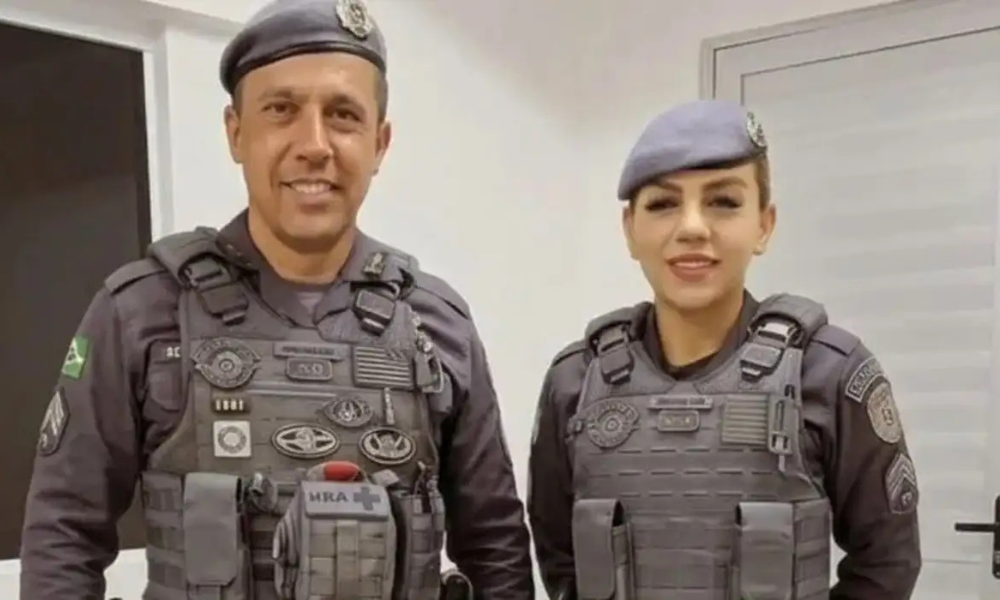 Tenente-coronel Geraldo Leite Rosa Neto e policial militar Gisele Alves Santana
